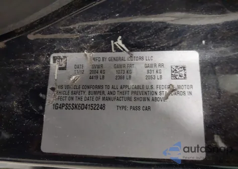 2013 Buick Verano Leather Group from USA, damaged, VIN 1G4PS5SK6D4152248